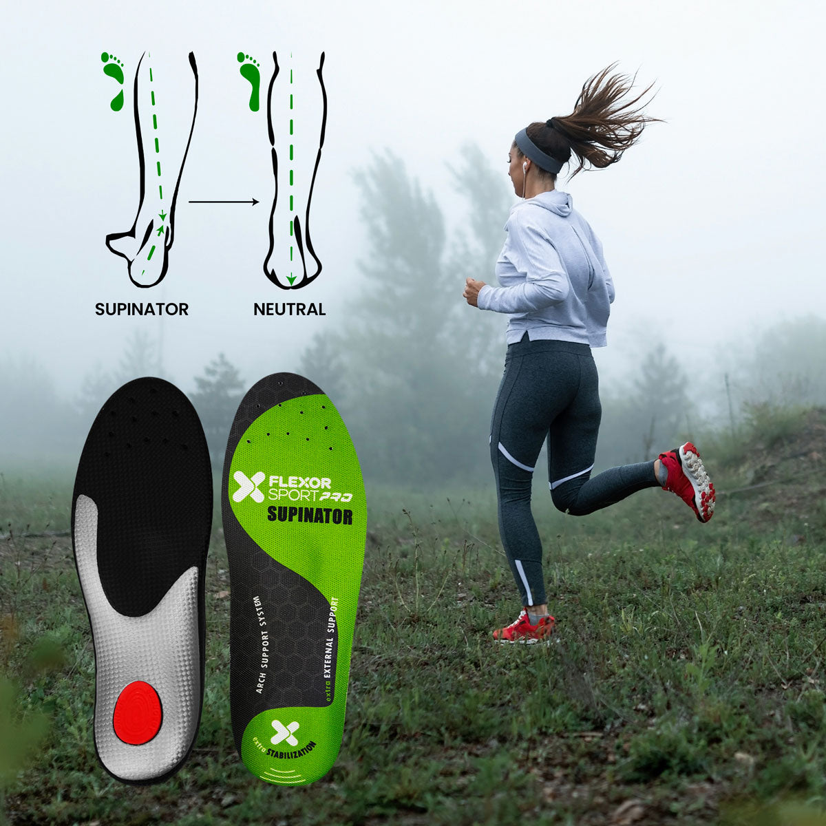 PLANTILLAS FLEXOR PRO TRAIL RUNNING PARA PIE SUPINADOR