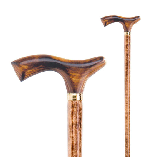 Bastón de Paseo 204 | Palo y Puño de Madera Haya | Cómodo y Ligero | Puño Decorativo y Elegante | Rígido y Resistente | Flexor Care