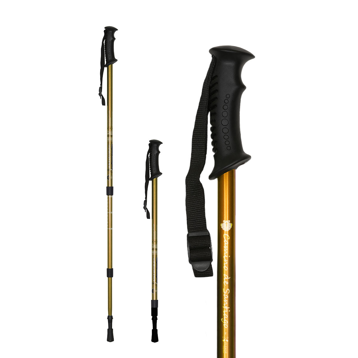 Bastón de Trekking "Camino de Santiago" – Altura Ajustable, Amortiguación, Aluminio Ligero