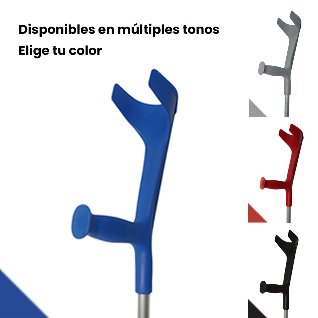 Muleta Bastón Inglés de Aluminio (x1 ud) | Altura Ajustable | Resiste 125 kg | Empuñadura Ergonómica | Diseño Moderno | Color Azul