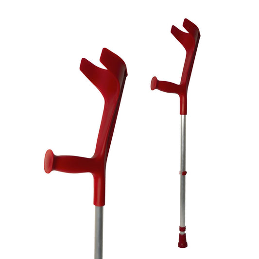 Muleta Bastón Inglés de Aluminio (x1 ud) | Altura Ajustable | Resiste 125 kg | Empuñadura Ergonómica | Diseño Moderno | Color Rojo