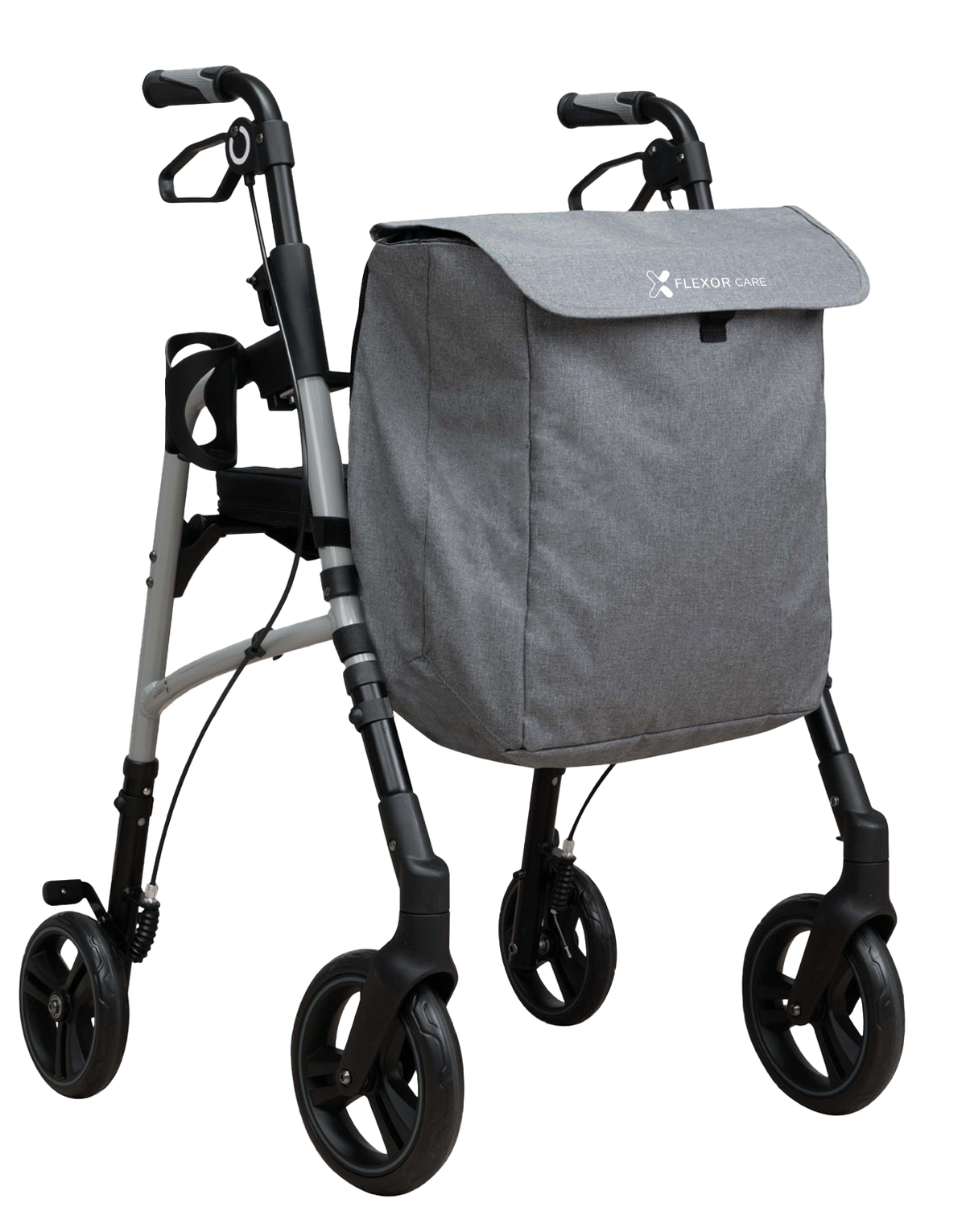 Andador para Adultos con Asiento y Bolsa – Plegable y Ajustable - Gris