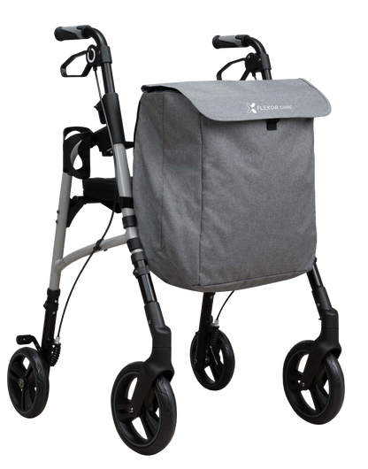 Andador para Adultos con Asiento y Bolsa – Plegable y Ajustable - Gris