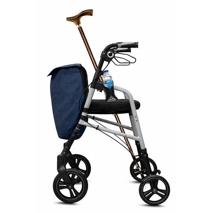Andador para Adultos con Asiento y Bolsa – Plegable y Ajustable - Azul