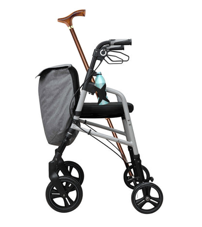 Andador para Adultos con Asiento y Bolsa – Plegable y Ajustable - Gris