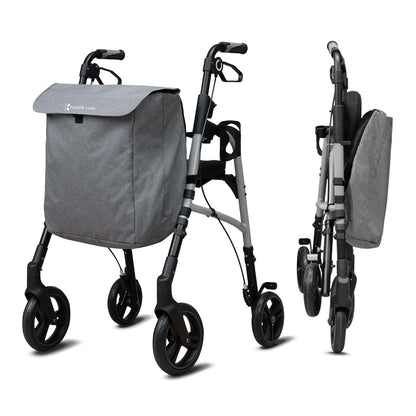Andador para adultos mayores con asiento y bolsa – Ligero, plegable y ajustable