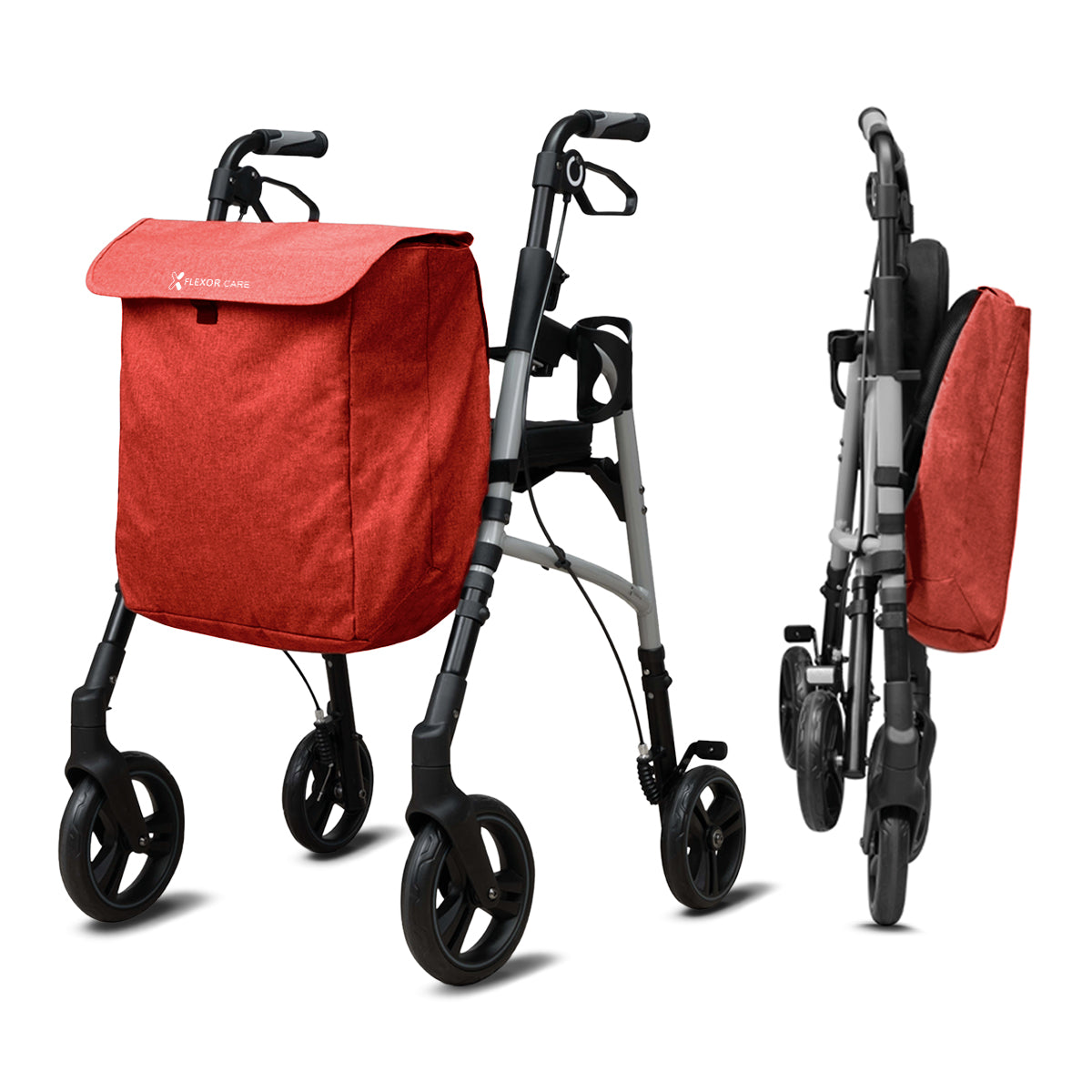Andador para adultos mayores con asiento y bolsa – Ligero, plegable y ajustable