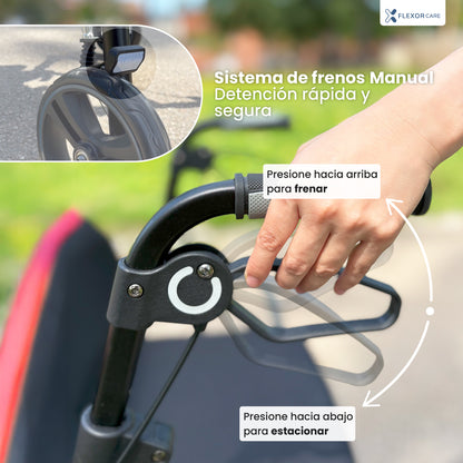 Andador para adultos mayores con asiento y bolsa – Ligero, plegable y ajustable