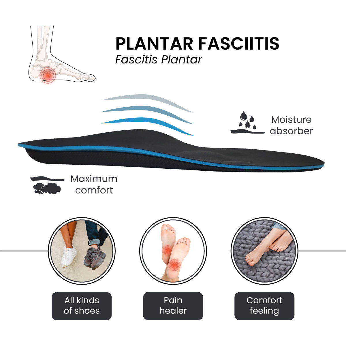 Plantilla para Fascitis Plantar | Alivio del dolor | Larga Duración